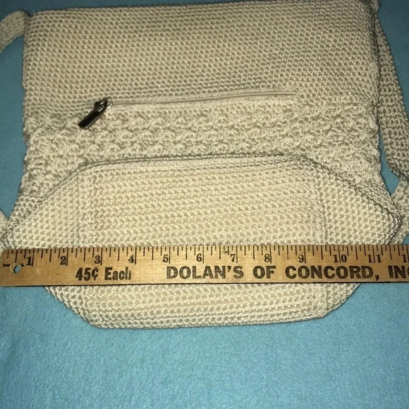 WORTHINGTON crocheted weave boho handbag zipper closures size 12 X 12 - Picture 8 of 8